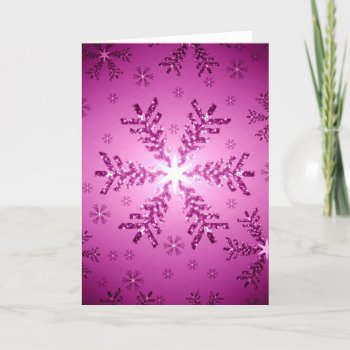 Christmas Tree Snowflake (Pink and Purple) Holiday Card