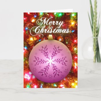 Christmas Tree Snowflake (Pink & Purple) Ornament Card