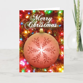 Christmas Tree Snowflake (Red) Ornament Card
