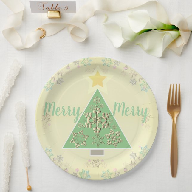 Christmas tree/Snowflake/Reindeer Paper Plates (Wedding)