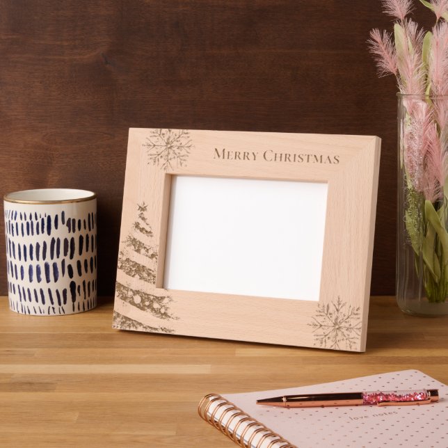 Christmas Tree Snowflakes Engraved Frames (Left)