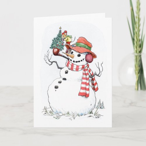 Christmas Tree Snowman Card