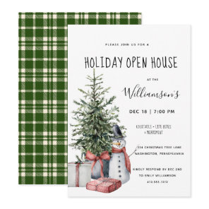 Christmas Tree Snowman Christmas Party  Invitation