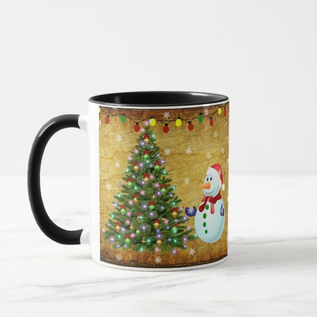Christmas Tree Snowman Mug (Left)