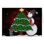Christmas Tree Snowman Surprise Art Print (Front Horizontal)