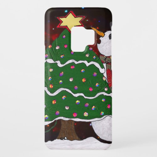 Christmas Tree Snowman Surprise Art Print Case_Mate Samsung Galaxy S9 Case