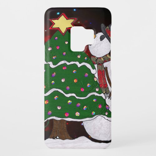 Christmas Tree Snowman Surprise Art Print Case_Mate Samsung Galaxy S9 Case