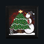 Christmas Tree Snowman Surprise Art Print Gift Box<br><div class="desc">You are viewing The Lee Hiller Design Collection. Apparel,  Gifts & Collectibles Lee Hiller Photography or Digital Art Collection. You can view her Nature photography at http://HikeOurPlanet.com/ and follow her hiking blog within Hot Springs National Park.</div>