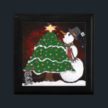Christmas Tree Snowman Surprise Art Print Gift Box<br><div class="desc">You are viewing The Lee Hiller Design Collection. Apparel,  Gifts & Collectibles Lee Hiller Photography or Digital Art Collection. You can view her Nature photography at http://HikeOurPlanet.com/ and follow her hiking blog within Hot Springs National Park.</div>
