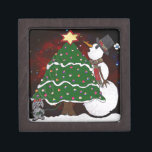 Christmas Tree Snowman Surprise Art Print Jewelry Box<br><div class="desc">Thank You for visiting The Holiday Christmas Shop! You are viewing The Lee Hiller Designs Holiday Collection of Home and Office Decor,  Apparel,  Gifts,  Collectibles and more. The Designs include Lee Hiller Photography in Hand Drawn Mixed Media and  Digital Art Collection.</div>