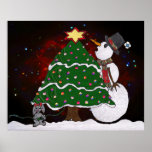 Christmas Tree Snowman Surprise Art Print Poster<br><div class="desc">Lee Hiller Photography Thank You for visiting today. I am humbled you have taken the time to view my store. Here you will find a collection of my Urban and Nature Photography for sale as Prints and Posters. Wildflowers, Wildlife, Trees, Trails, Spring Flowers, Landmarks etc. it is my hope you...</div>