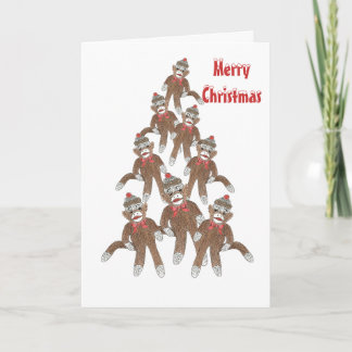 Christmas Tree Sock Monkey card