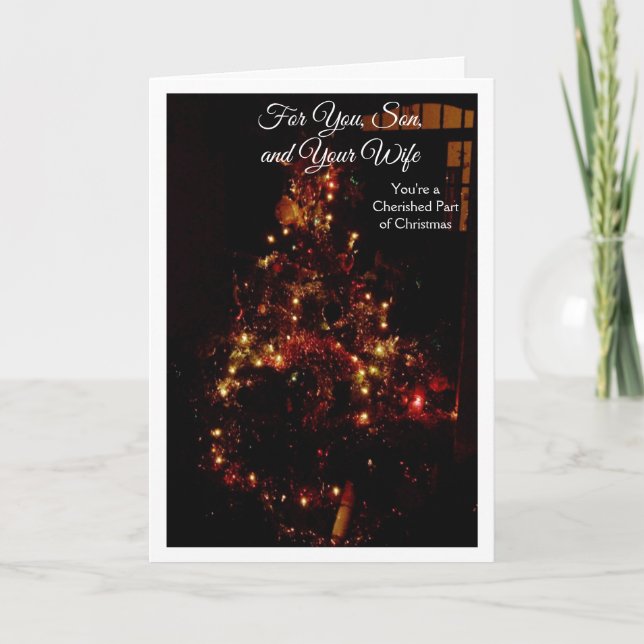 Christmas Tree Son and Daughter-in-Law Christmas Holiday Card (Front)