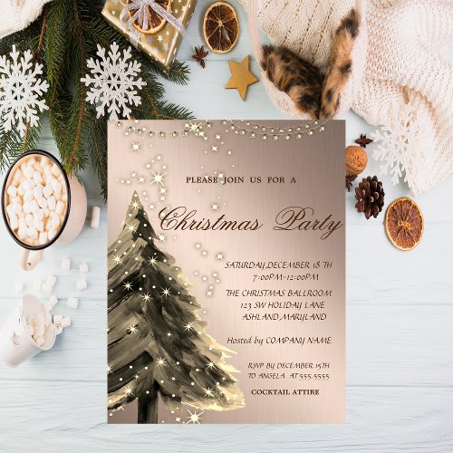 Christmas TreeSparkleLightsChristmas Party Invitation