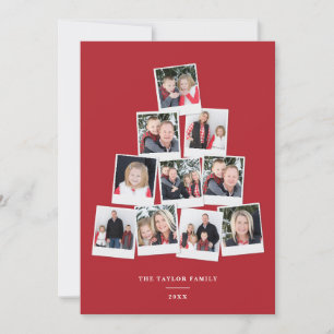 Christmas Tree Square Kids Photo Collage Holiday Card