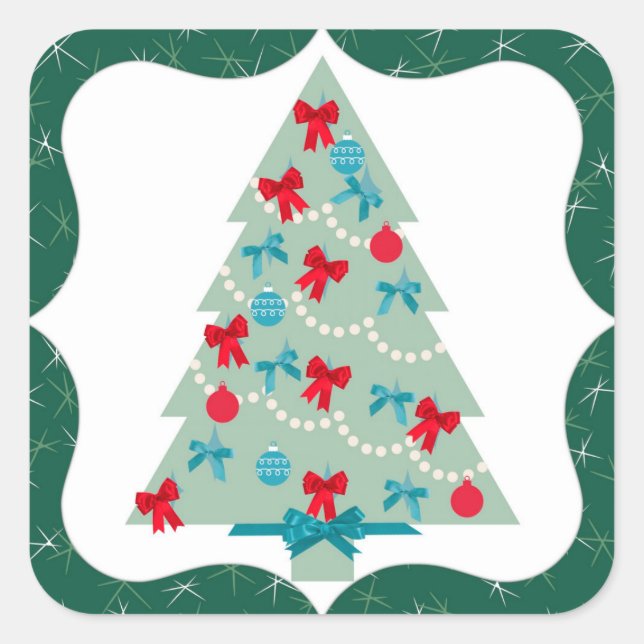 Christmas Tree Square Sticker (Front)