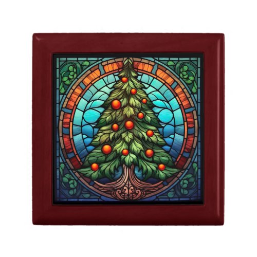Christmas Tree Stained Glass Gift Box