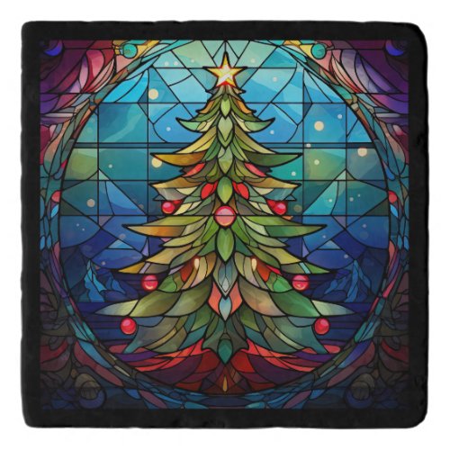 Christmas Tree Stained Glass Trivet