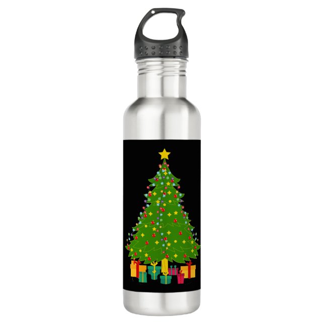 Christmas Tree Stainless Steel Water Bottle (Front)