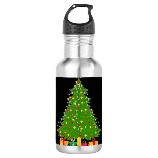 Christmas Tree Stainless Steel Water Bottle (Front)