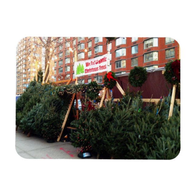 Christmas Tree Stand Upper West Side New York City Magnet (Horizontal)