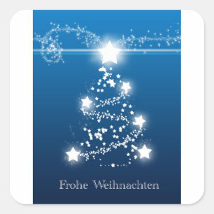 Christmas tree star Frohe Weihnachten Square Sticker