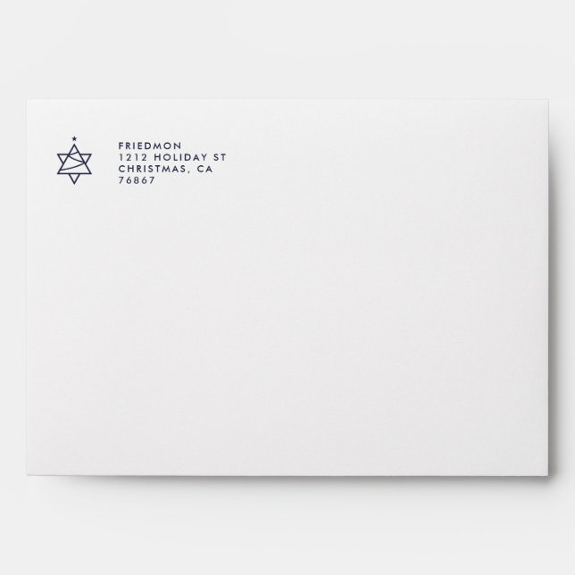 Christmas Tree Star of David  Envelope (Front)