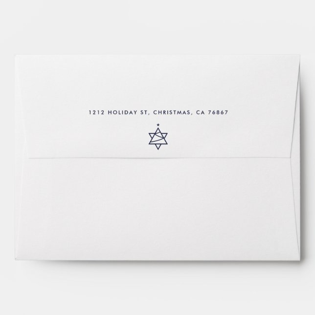 Christmas Tree Star of David  Envelope (Back (Top Flap))