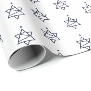 Christmas Tree Star of David Wrapping Paper