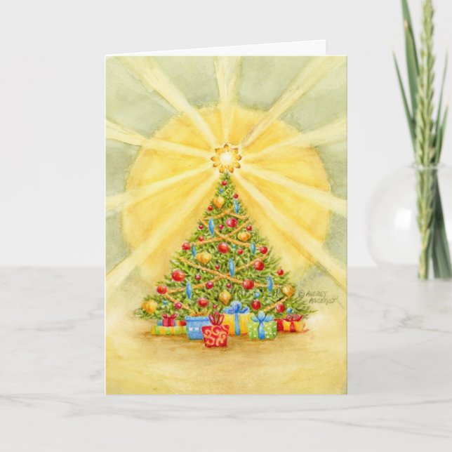 Christmas Tree Star of Light Holiday Card (Front)