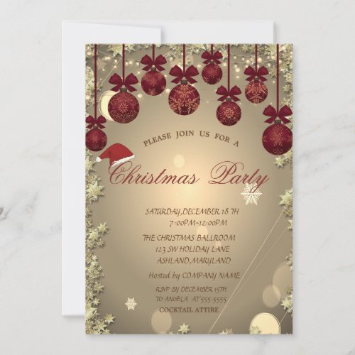 Christmas TreeStars Christmas Company Party Invitation