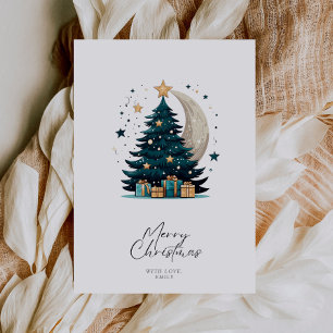Christmas Tree Stars The Moon Holiday Card