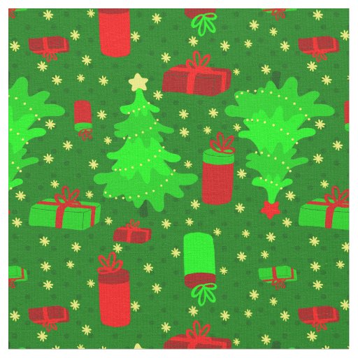 christmas tree stars xmas gift presents fabric