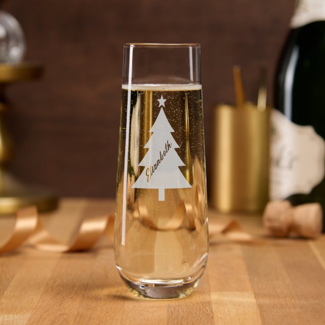 Christmas Tree Stemless Champagne Flute (Party)
