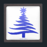 Christmas Tree Stencil Cobalt Blue Jewelry Box<br><div class="desc">Thank You for visiting The Holiday Christmas Shop! You are viewing The Lee Hiller Designs Holiday Collection of Home and Office Decor,  Apparel,  Gifts,  Collectibles and more. The Designs include Lee Hiller Photography in Hand Drawn Mixed Media and  Digital Art Collection.</div>