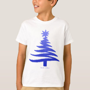 Christmas Tree Stencil Cobalt Blue T-Shirt