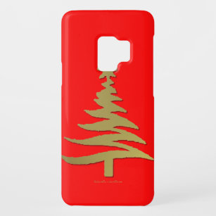 Christmas Tree Stencil Gold Case-Mate Samsung Galaxy S9 Case