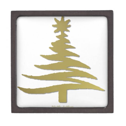 Christmas Tree Stencil Gold Gift Box