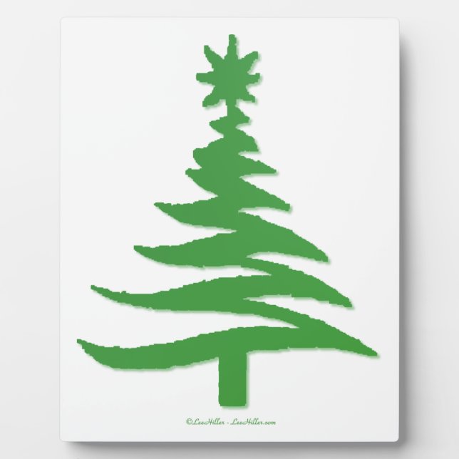 Christmas Tree Stencil Green Plaque (Front)