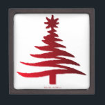 Christmas Tree Stencil Red Gift Box<br><div class="desc">Thank You for visiting The Holiday Christmas Shop! You are viewing The Lee Hiller Designs Holiday Collection of Home and Office Decor,  Apparel,  Gifts,  Collectibles and more. The Designs include Lee Hiller Photography in Hand Drawn Mixed Media and  Digital Art Collection.</div>