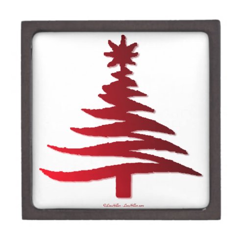 Christmas Tree Stencil Red Gift Box