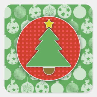 Christmas Tree Stickers (Square)
