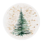 Christmas Tree String Lights Edible Frosting Round (Front)
