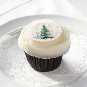 Christmas Tree String Lights Edible Frosting Round (Cupcake)