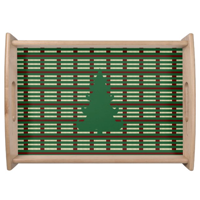 Christmas tree striped  serving tray (Front)