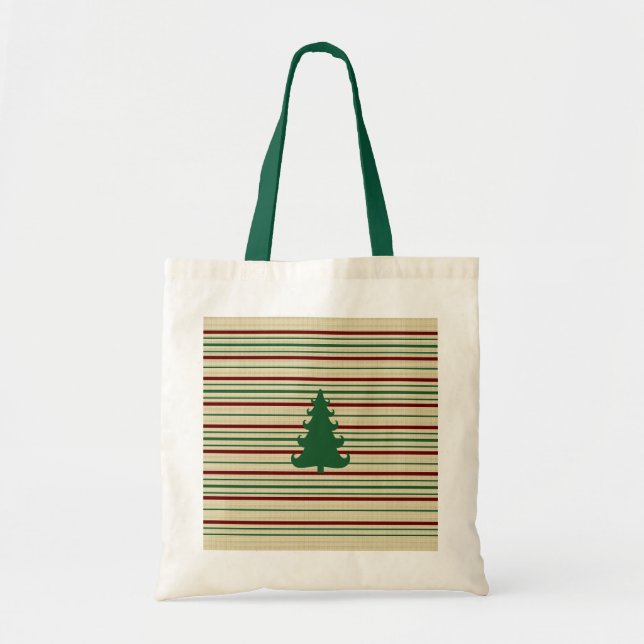 Christmas tree striped tote bag (Front)