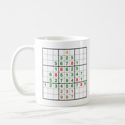 Christmas Tree Sudoku with downloadable puzzle Coffee Mug