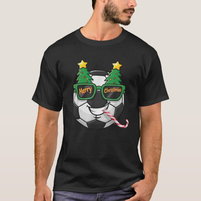 Christmas Tree Sunglasses Soccer Candy Cane Mens W T-Shirt (Front)