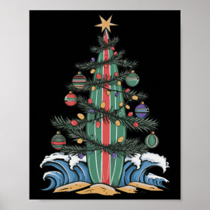 Christmas Tree Surfboard _1 Poster