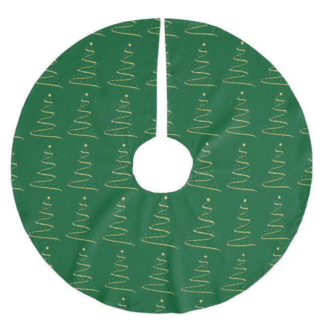 Christmas Tree Swirl Brushed Polyester Tree Skirt (Front)